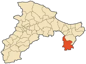 Localizarea comunei în cadrul provinciei