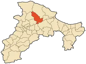 Localizarea comunei în cadrul provinciei