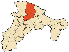 Localizarea districtului în cadrul provinciei