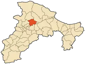 Localizarea comunei în cadrul provinciei