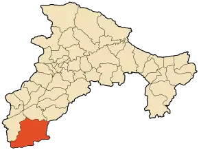 Localizarea comunei în cadrul provinciei