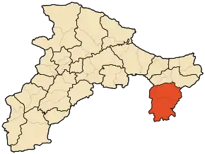 Localizarea districtului în cadrul provinciei