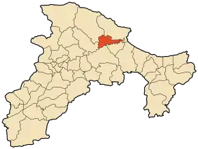 Localizarea comunei în cadrul provinciei