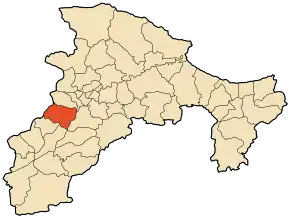 Localizarea comunei în cadrul provinciei