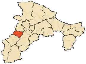 Localizarea districtului în cadrul provinciei