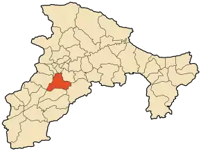 Localizarea comunei în cadrul provinciei