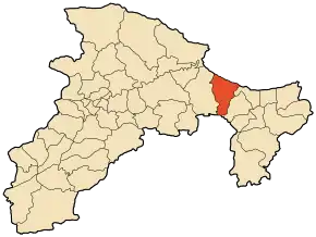 Localizarea comunei în cadrul provinciei