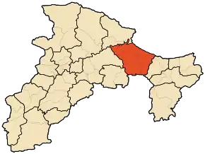 Localizarea districtului în cadrul provinciei