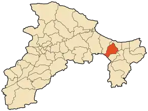 Localizarea comunei în cadrul provinciei