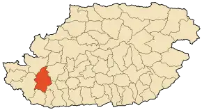 Localizarea comunei în cadrul provinciei