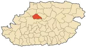 Localizarea comunei în cadrul provinciei