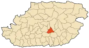 Localizarea comunei în cadrul provinciei