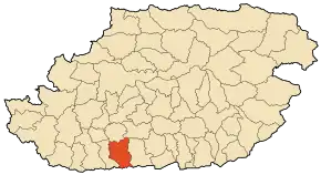 Localizarea comunei în cadrul provinciei