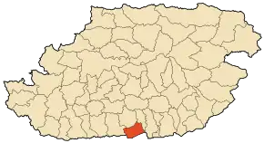 Localizarea comunei în cadrul provinciei