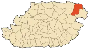 Localizarea comunei în cadrul provinciei