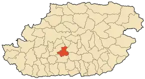 Localizarea comunei în cadrul provinciei