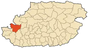 Localizarea comunei în cadrul provinciei