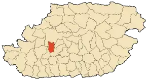 Localizarea comunei în cadrul provinciei