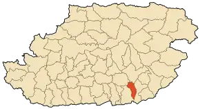 Localizarea comunei în cadrul provinciei