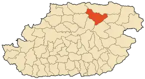 Localizarea comunei în cadrul provinciei