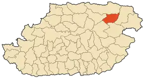 Localizarea comunei în cadrul provinciei