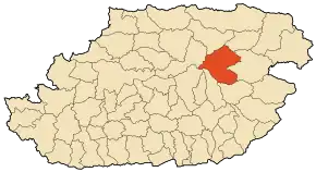 Localizarea comunei în cadrul provinciei