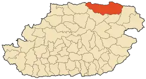 Localizarea comunei în cadrul provinciei