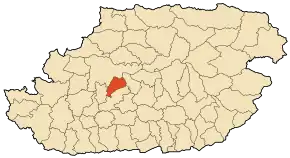 Localizarea comunei în cadrul provinciei