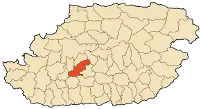 Localizarea comunei în cadrul provinciei