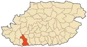 Localizarea comunei în cadrul provinciei