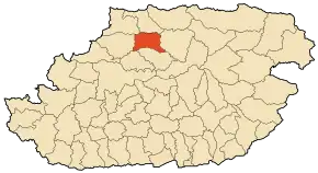 Localizarea comunei în cadrul provinciei