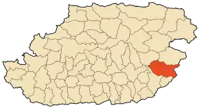 Localizarea comunei în cadrul provinciei