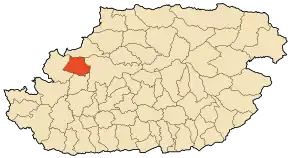 Localizarea comunei în cadrul provinciei