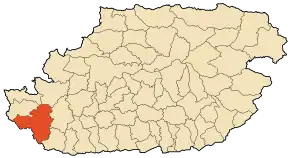 Localizarea comunei în cadrul provinciei