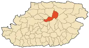 Localizarea comunei în cadrul provinciei