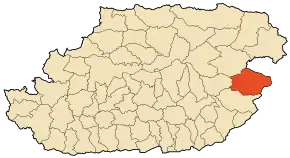 Localizarea comunei în cadrul provinciei