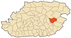 Localizarea comunei în cadrul provinciei