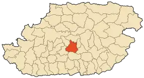 Localizarea comunei în cadrul provinciei