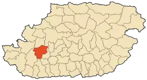 Localizarea comunei în cadrul provinciei