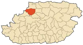 Localizarea comunei în cadrul provinciei