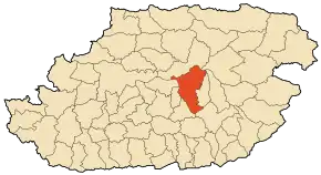 Localizarea comunei în cadrul provinciei