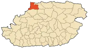 Localizarea comunei în cadrul provinciei