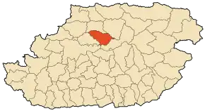 Localizarea comunei în cadrul provinciei