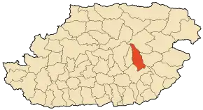 Localizarea comunei în cadrul provinciei