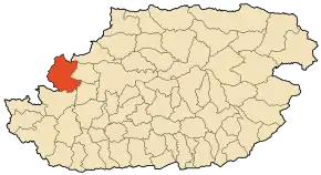 Localizarea comunei în cadrul provinciei