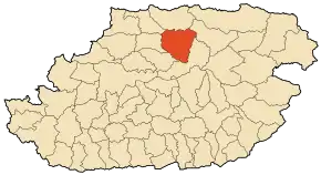 Localizarea comunei în cadrul provinciei