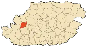 Localizarea comunei în cadrul provinciei