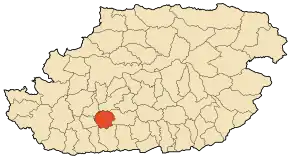 Localizarea comunei în cadrul provinciei