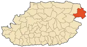 Localizarea comunei în cadrul provinciei