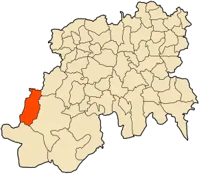 Poziția localității Derrag